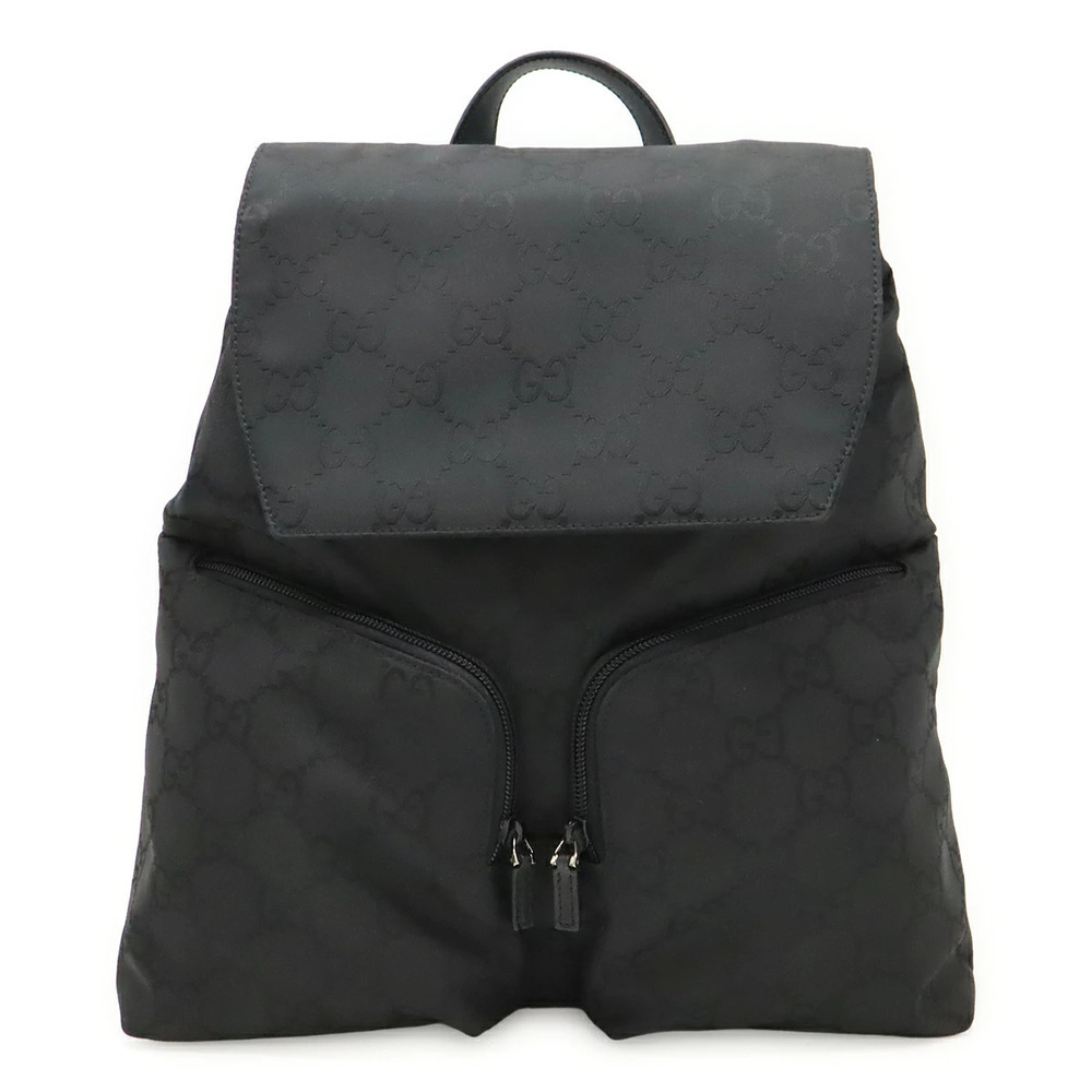 Gucci GG Backpack Rucksack Daybag Leather Black